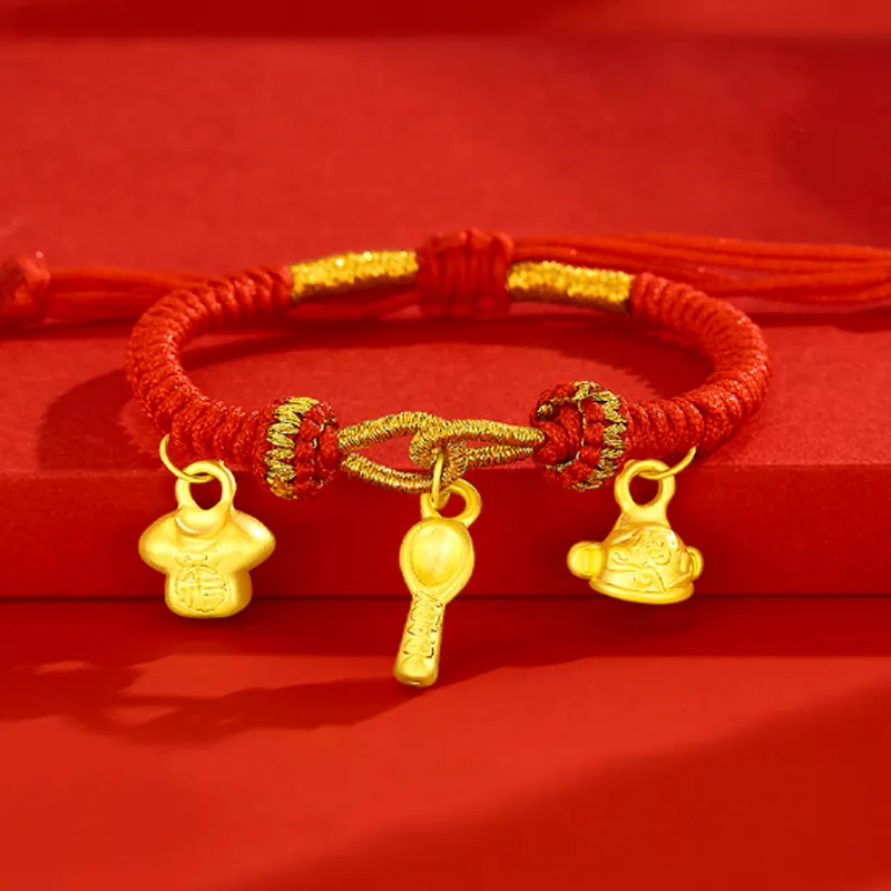 Old Qingyun Silver Building Gold Bracelet Kids-3