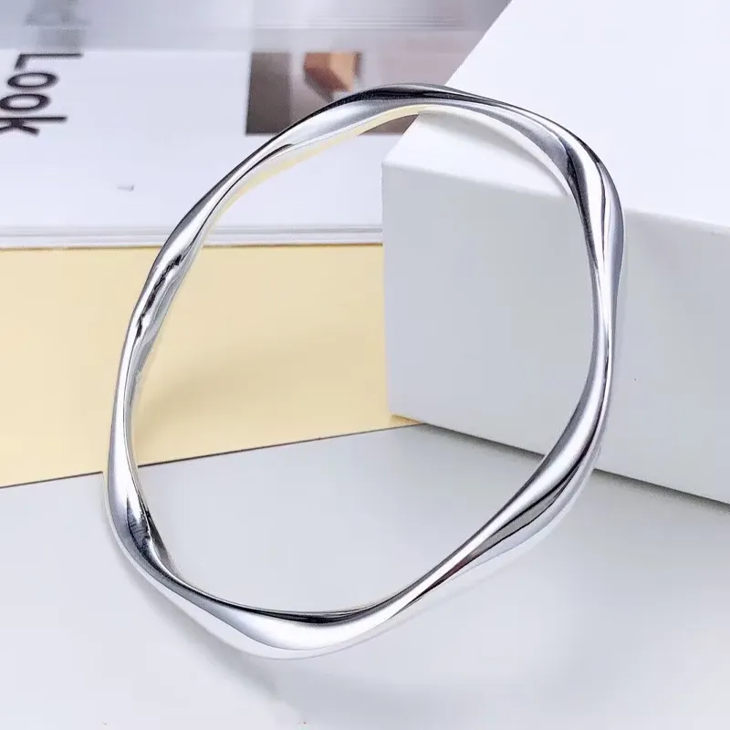Old Qingyun Silver Building 999 Fine Silver Sterling Silver Bracelets Unisex-2