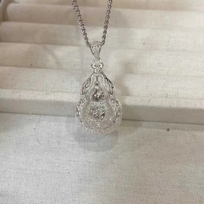 Old Qingyun Silver Building 999 Fine Silver Pendants Unisex-4