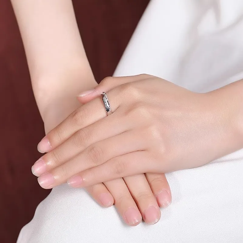 Old Qingyun Silver Building 999 Fine Silver Rings Unisex-5