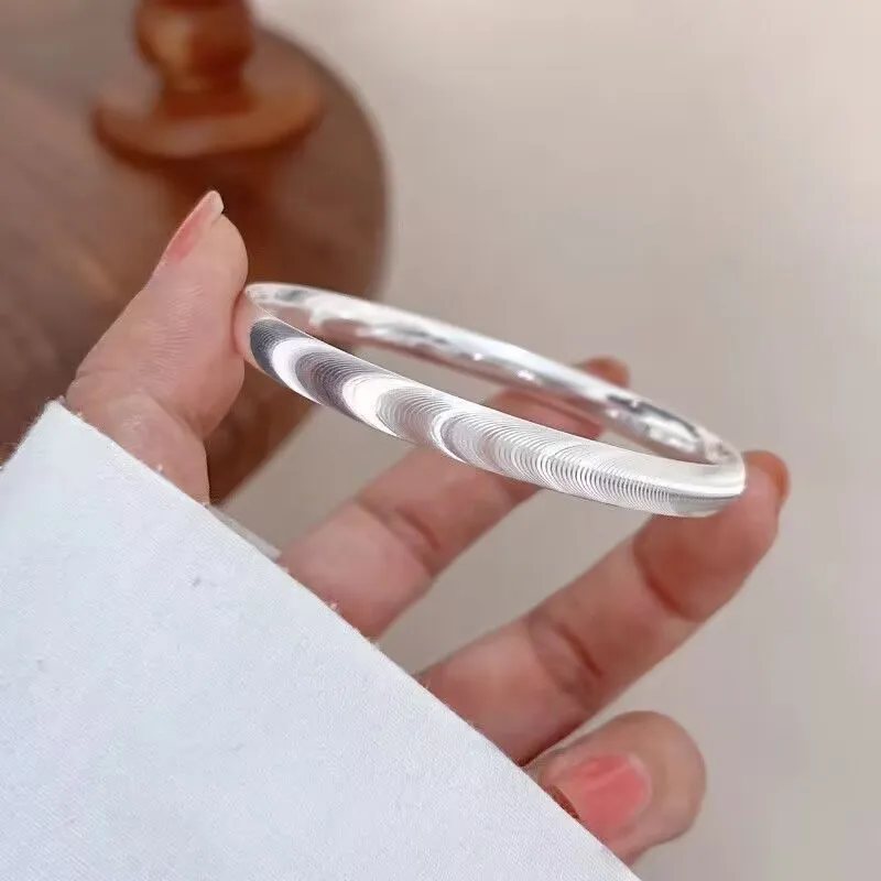 Old Qingyun Silver Building 999 Fine Silver Bangles Women's-4