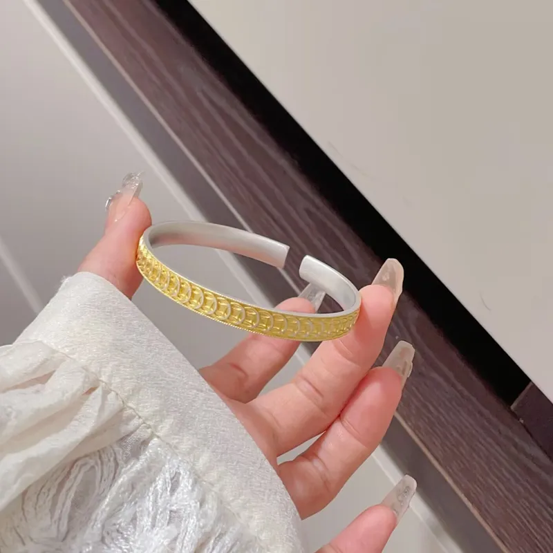 Old Qingyun Silver Building 999 Fine Silver Bangles Women's-3