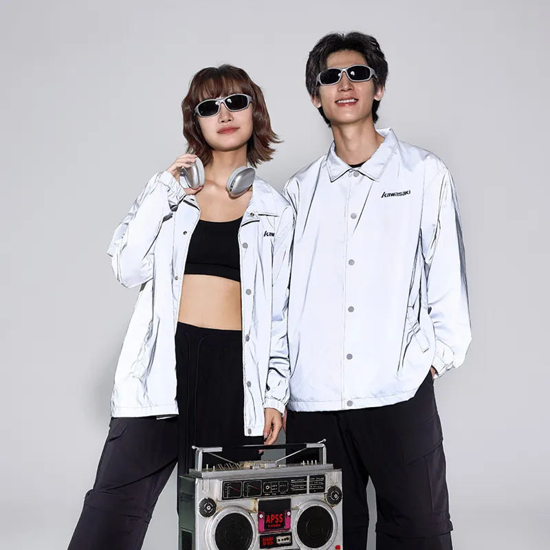 Kawasaki Long-Sleeved Jackets & Coats Unisex Silver Gray-2