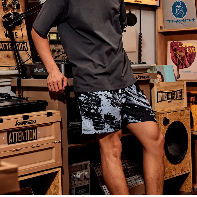 Kawasaki Sports Shorts Basketball Shorts Unisex Black Gray-3
