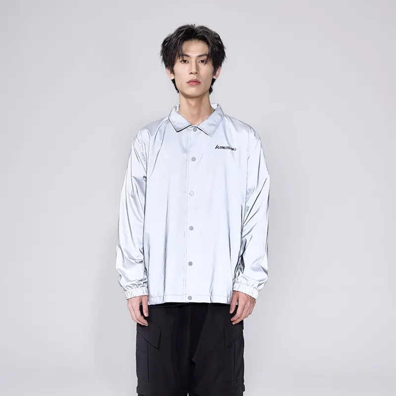 Kawasaki Long-Sleeved Jackets & Coats Unisex Silver Gray-4