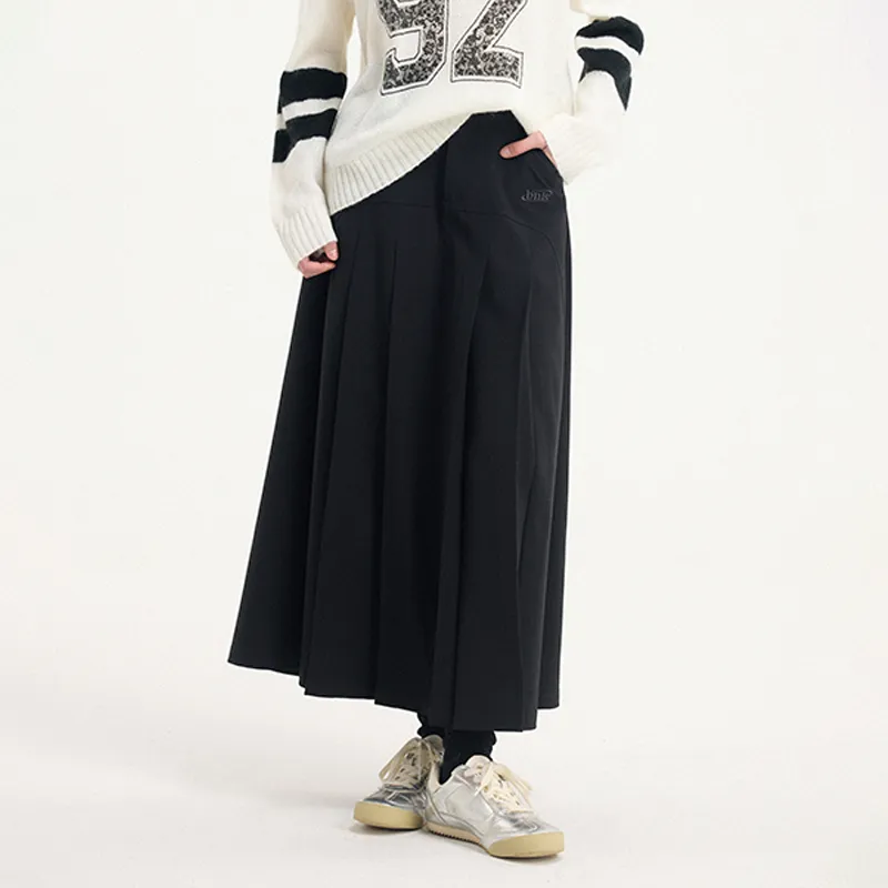 BONELESS Casual Long Skirt Women's Black-2