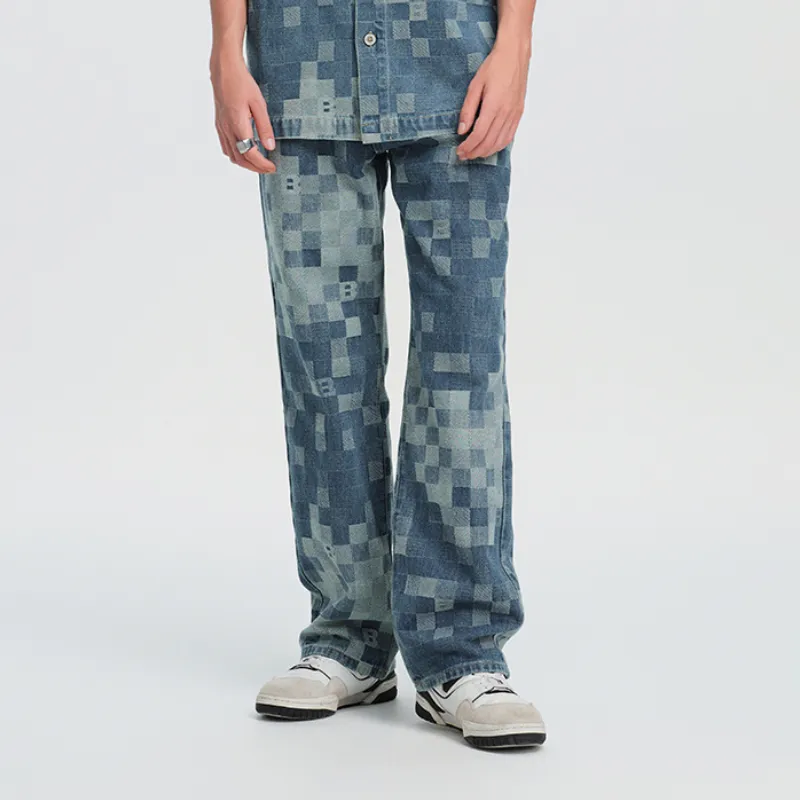 BONELESS Jeans Unisex Camouflage Blue-3