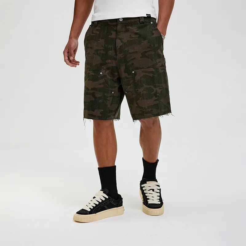 BONELESS Casual Shorts Unisex Black Brown-2