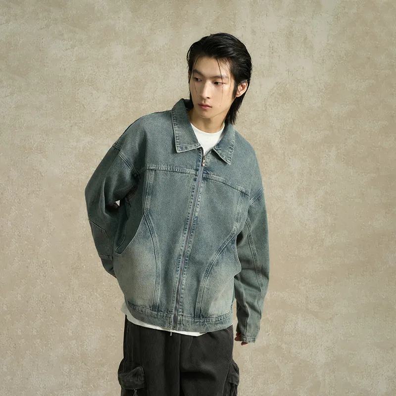 BONELESS Denim Jacket Unisex Yellow Mud Blue-4