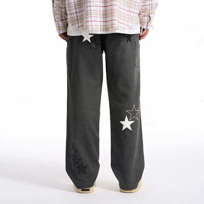 BONELESS Casual Pants Unisex Washable Ink Black-5