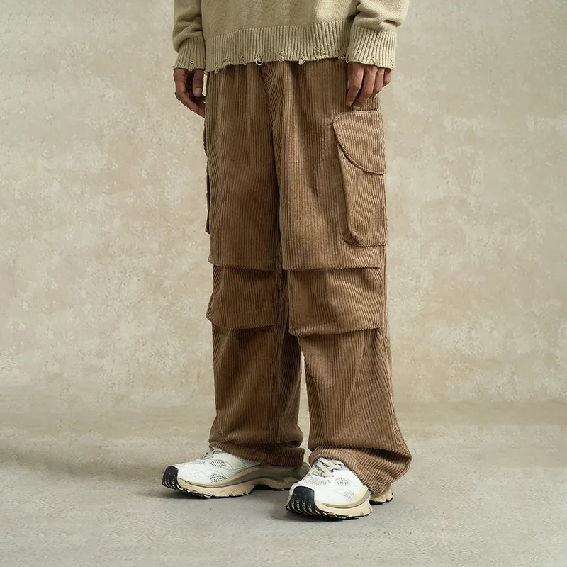 BONELESS Cargo Pants Unisex Brown-4