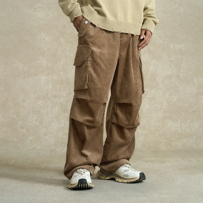 BONELESS Cargo Pants Unisex Brown-3