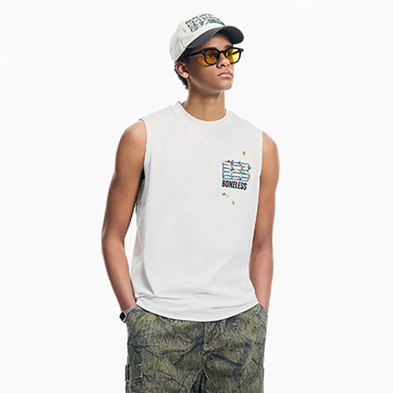 BONELESS Tank Tops Unisex White-4