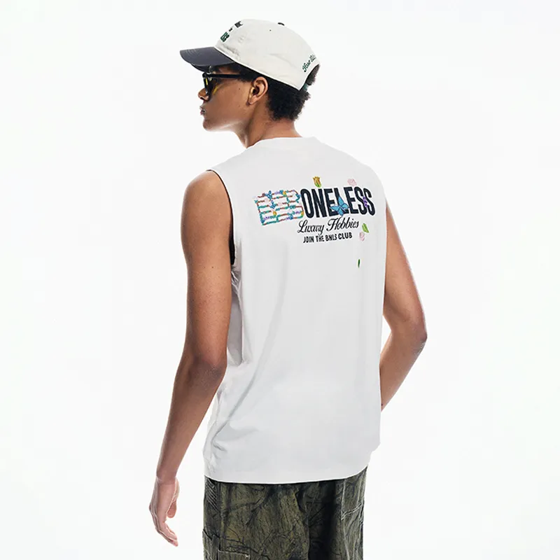 BONELESS Tank Tops Unisex White-5