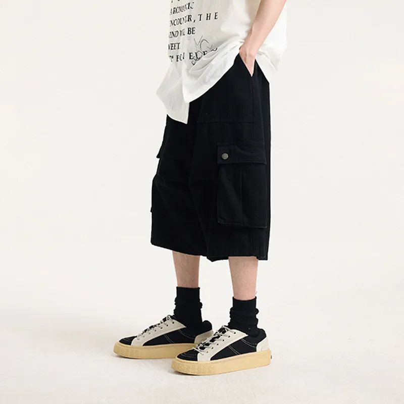 BONELESS Denim Shorts Unisex Washed Black-4