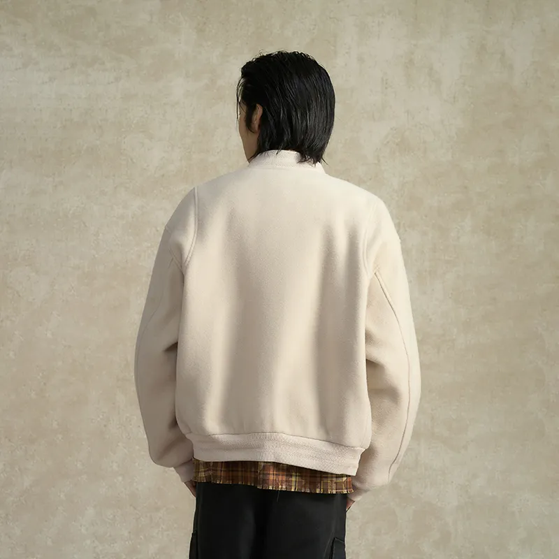 BONELESS Baseball Jacket Unisex Khaki-2