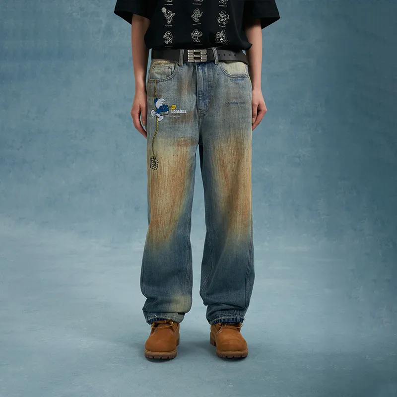 BONELESS x LANJINGLING,LIANMINGKUAN Jeans Unisex-5