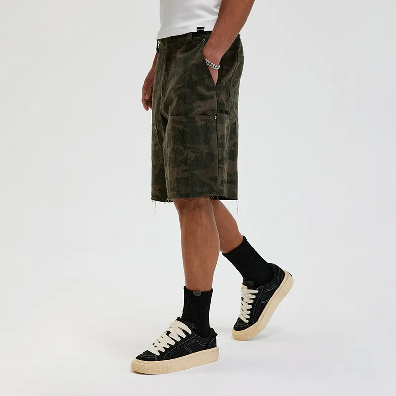 BONELESS Casual Shorts Unisex Black Brown-3
