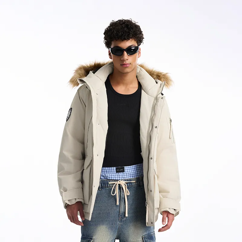 BONELESS Puffer Jacket Unisex Apricot-4