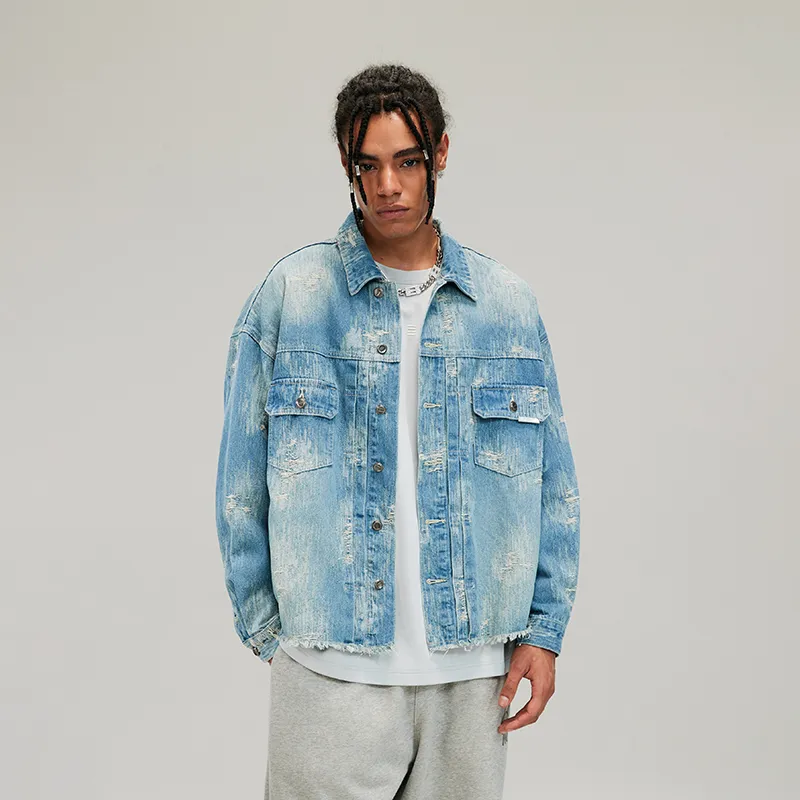 BONELESS Denim Jackets Unisex Blue-4