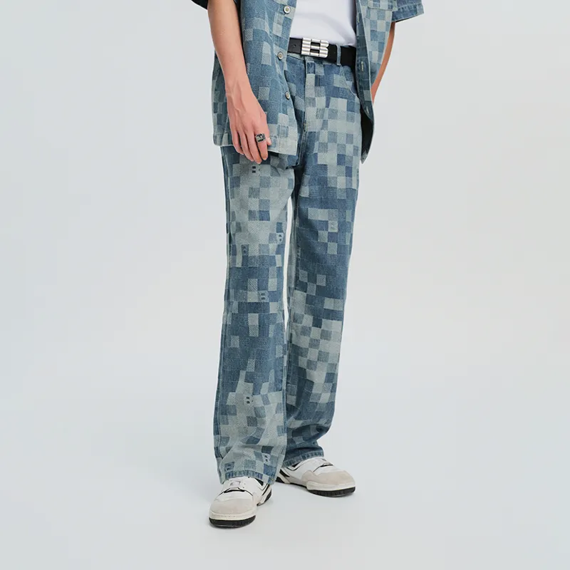 BONELESS Jeans Unisex Camouflage Blue-5