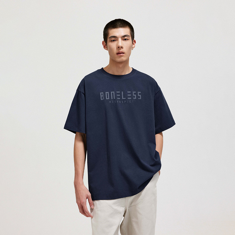 BONELESS T-Shirts Unisex Dark Blue XL - POIZON
