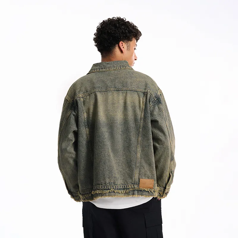 BONELESS Denim Jacket Unisex Yellow Mud-5