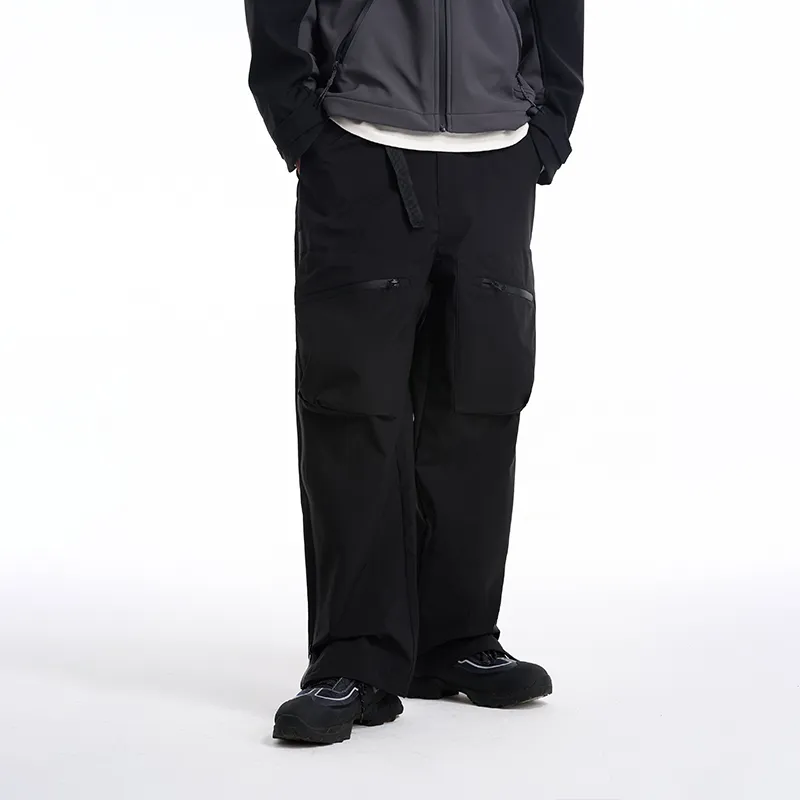 BONELESS Casual Pants Unisex Rock Black-3