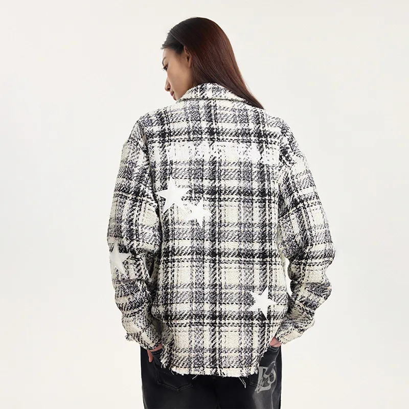 BONELESS Jackets Coats Unisex White Plaid-5