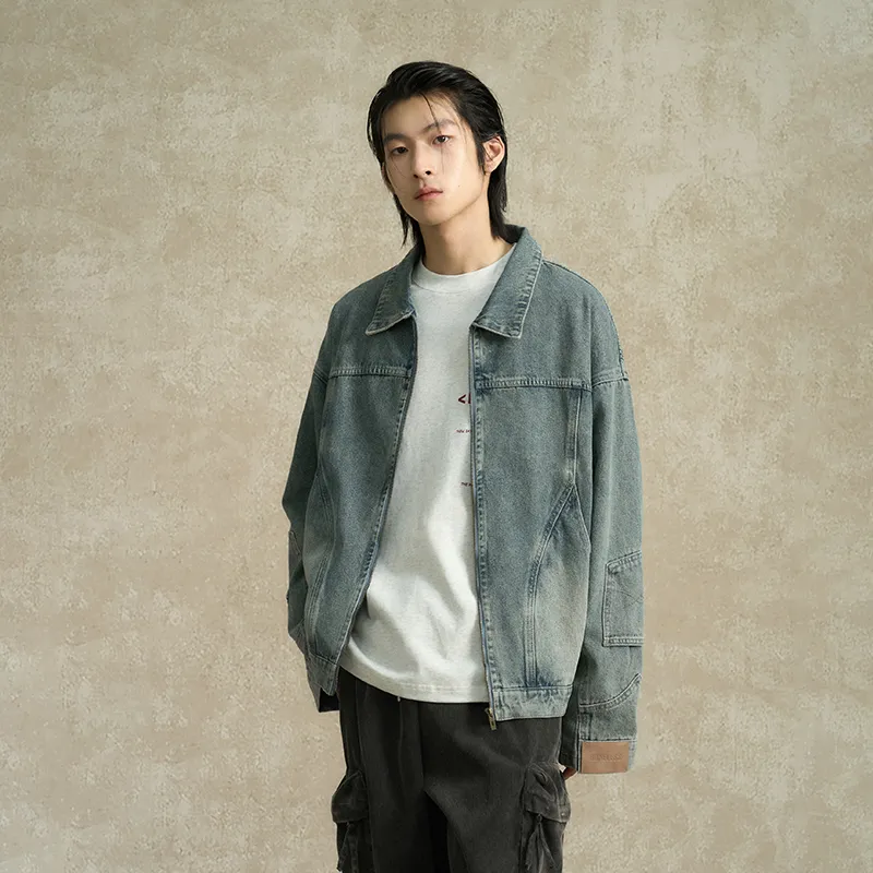 BONELESS Denim Jacket Unisex Yellow Mud Blue-2