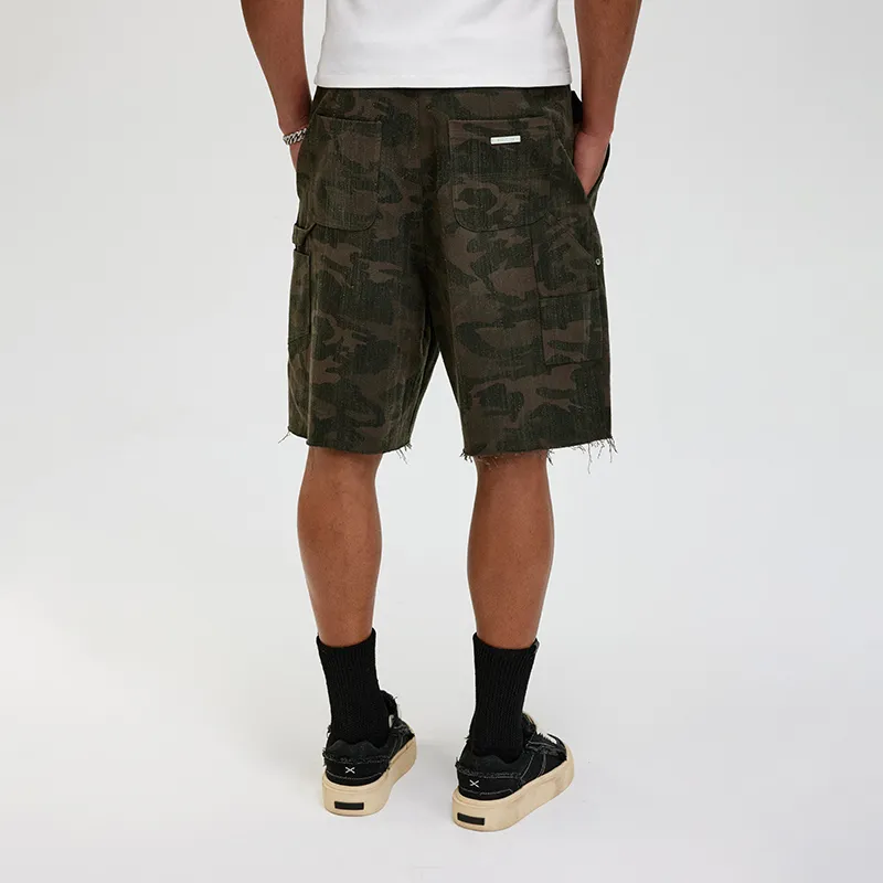 BONELESS Casual Shorts Unisex Black Brown-5