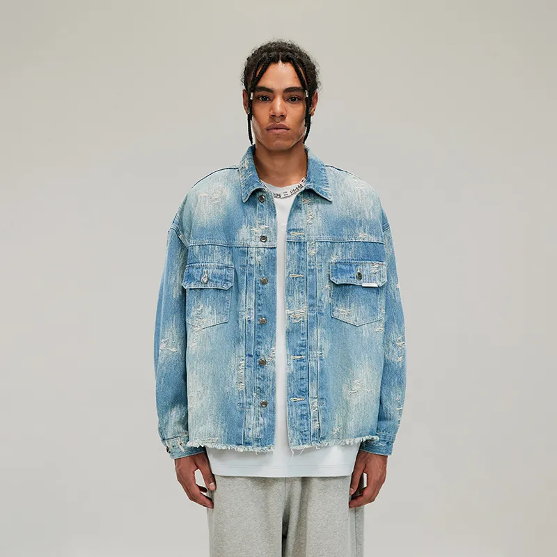 BONELESS Denim Jackets Unisex Blue-3