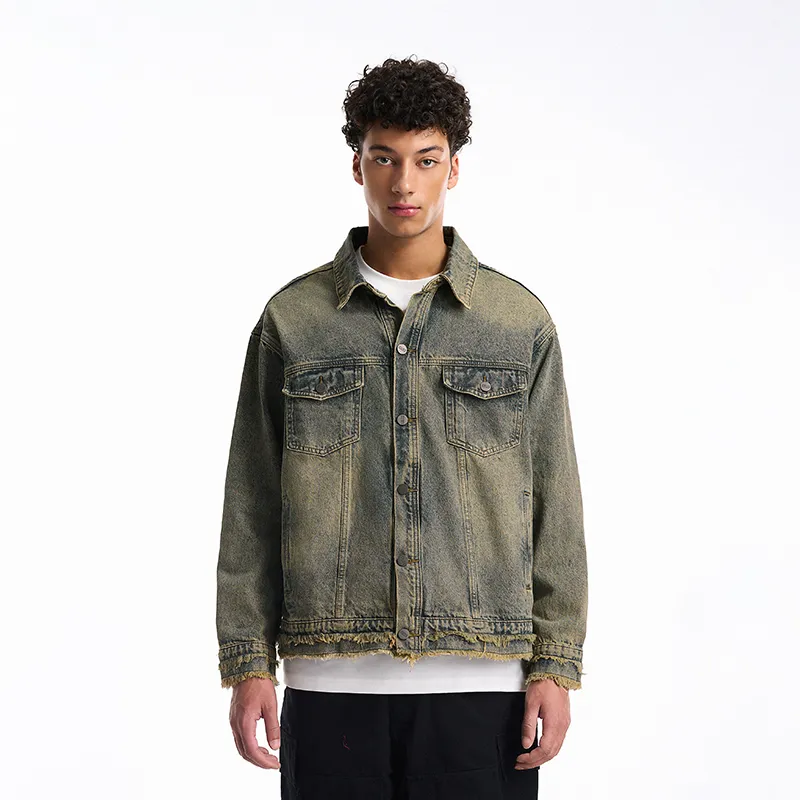 BONELESS Denim Jacket Unisex Yellow Mud-2