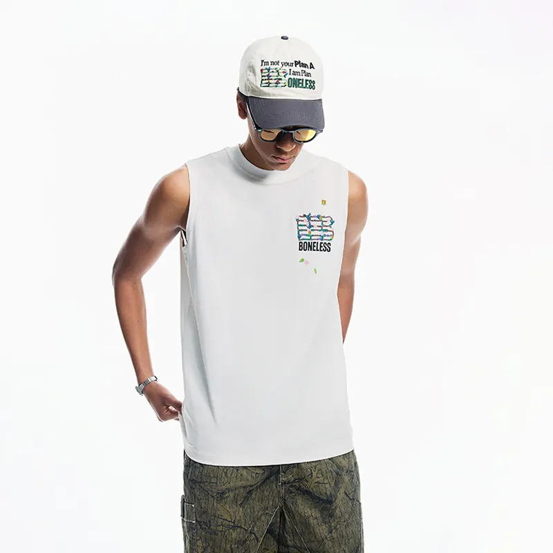 BONELESS Tank Tops Unisex White-2