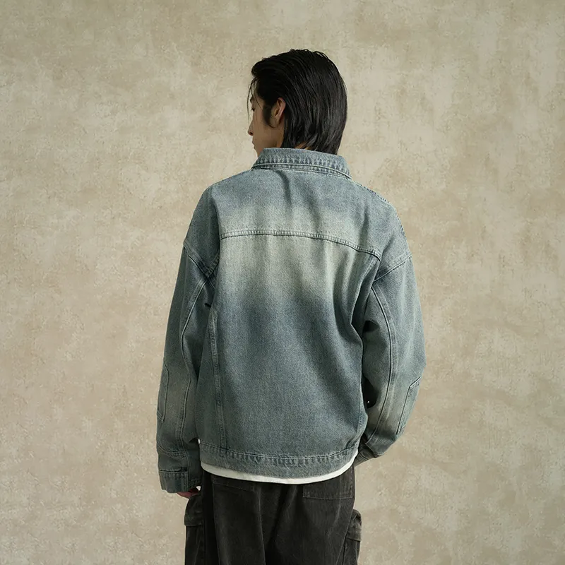 BONELESS Denim Jacket Unisex Yellow Mud Blue-5