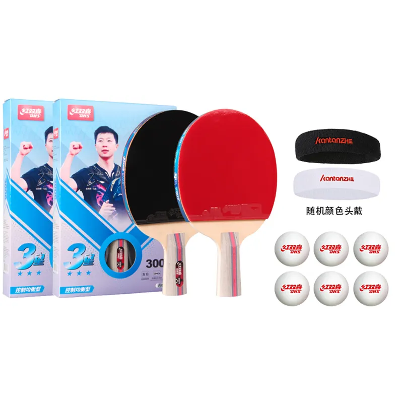 DHS Ping Pong Paddles Unisex Double Sided Inverted Rubber Wooden Black Red-7