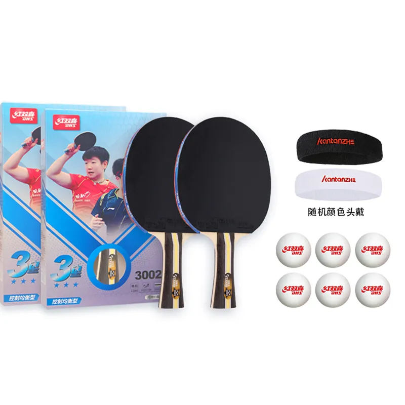 DHS Ping Pong Paddles Unisex Double Sided Inverted Rubber Wooden Black Red-5