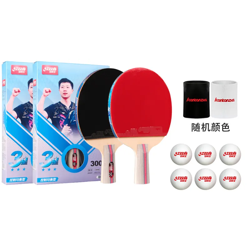 DHS Ping Pong Paddles Unisex Double Sided Inverted Rubber Wooden Black Red-17