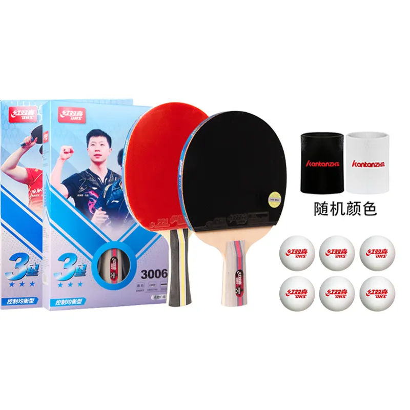 DHS Ping Pong Paddles Unisex Double Sided Inverted Rubber Wooden Black Red-19