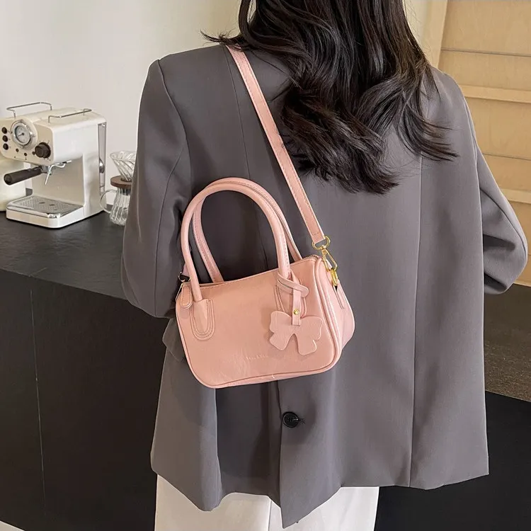 NOMK PU One Shoulder Handbag Women's Blue/Black/Pink/White-12