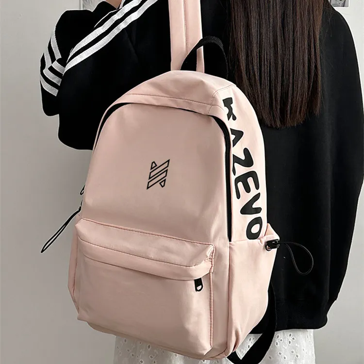 NOMK Nylon Backpack Unisex White/Pink/Black/Red/Green/Orange-8