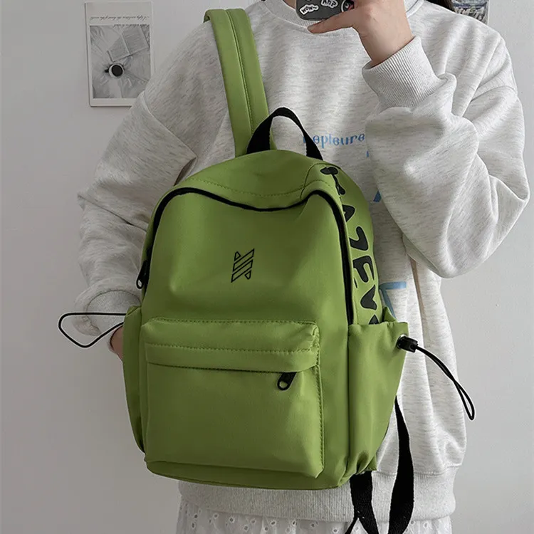 NOMK Nylon Backpack Unisex White/Pink/Black/Red/Green/Orange-20