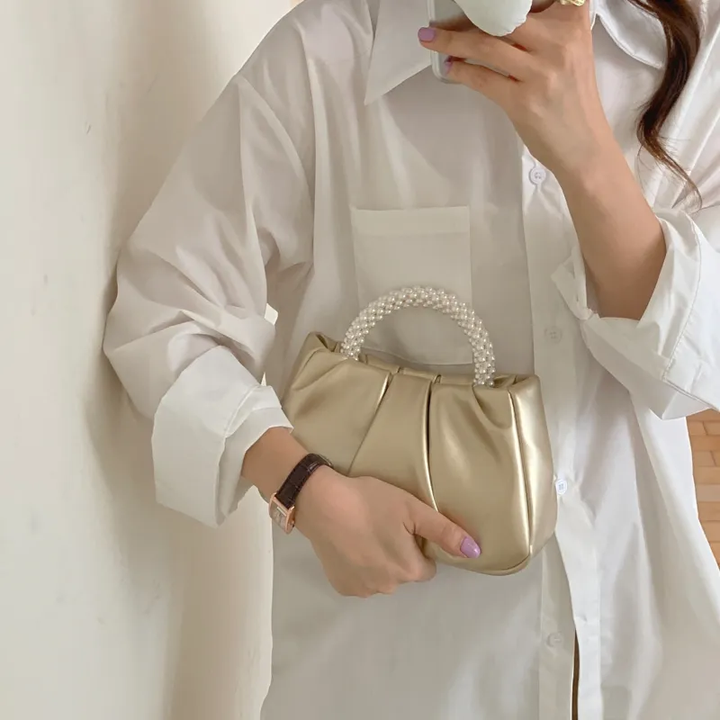 NOMK PU Cortex Cloud Bag Shoulder Bag Crossbody Bag Soft Leather Bag Handbag Medium Size Women's Multicolor-11