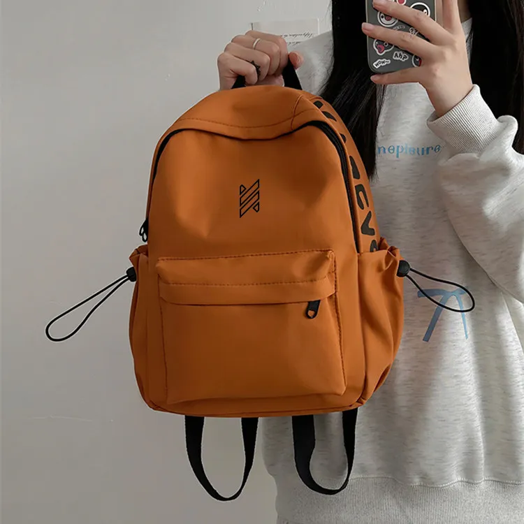 NOMK Nylon Backpack Unisex White/Pink/Black/Red/Green/Orange-25