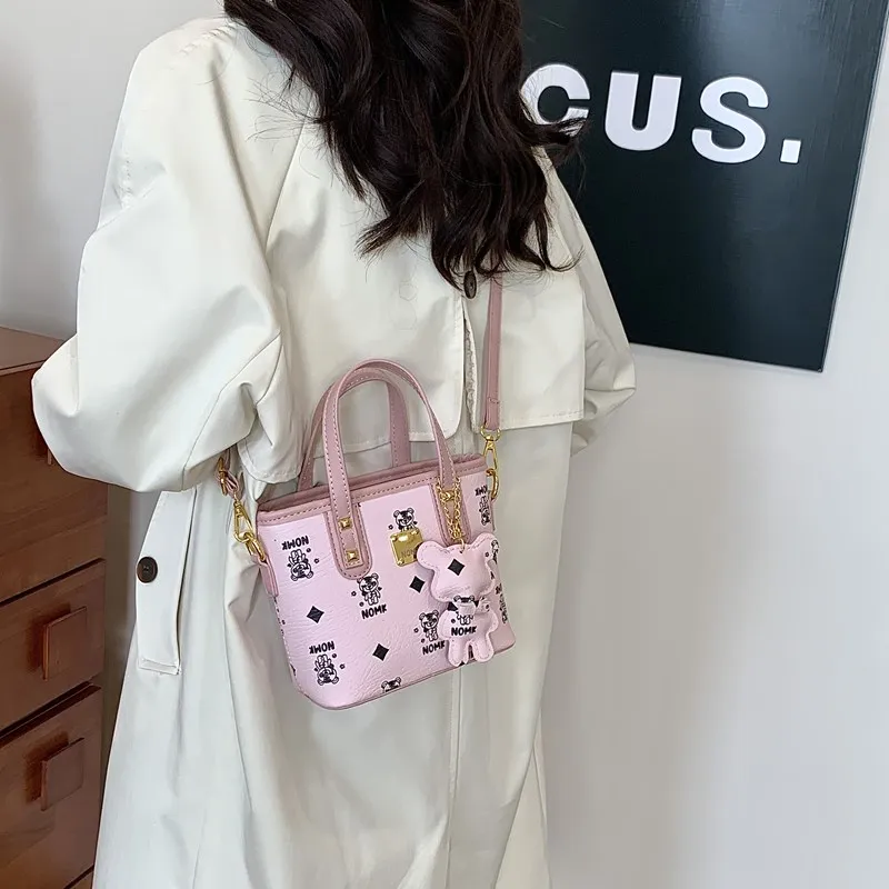 NOMK PU Handbag, Shoulder Bag, Crossbody Bag Women's Black/Ecru/Brown/Pink-33
