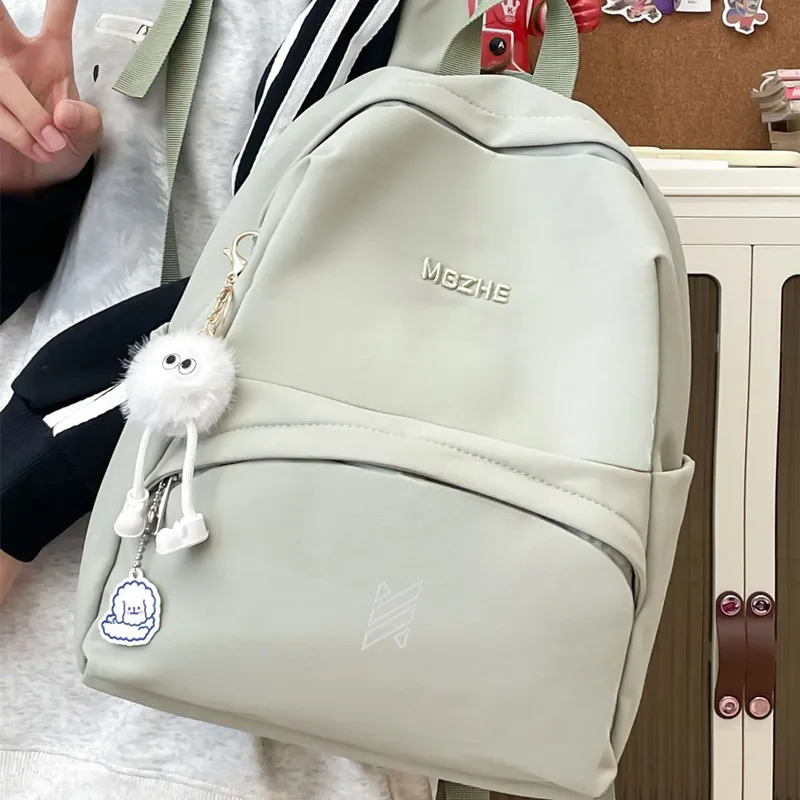 NOMK Nylon Backpack Women's Green/Yellow/Pink/White/Blue-2