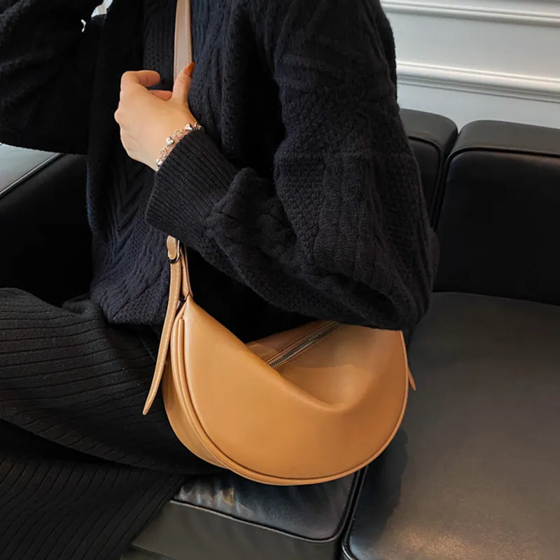 NOMK PU Pillow Bag, Crossbody Bag, Shoulder Bag Regular Women's Brown/White/Black-7