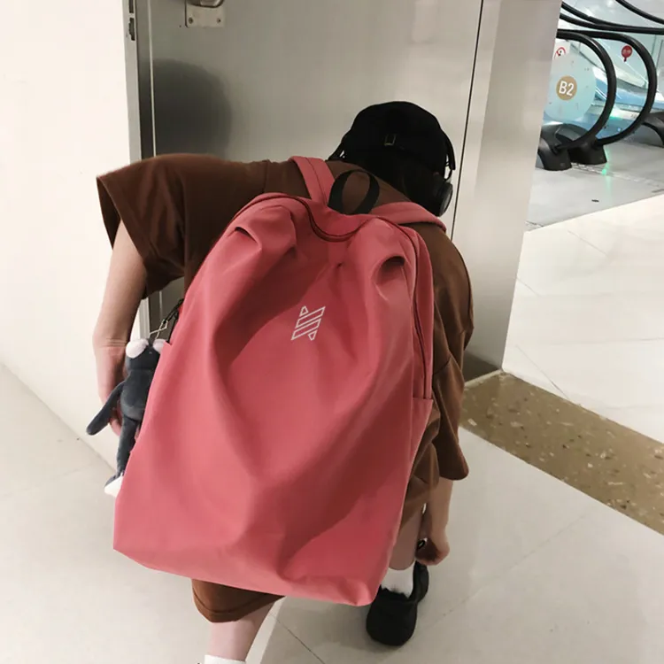NOMK Nylon Backpack Regular Unisex Black/Pink/White/Gray-7