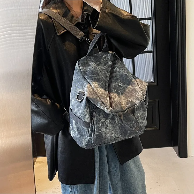 NOMK Denim Handbag, Shoulder Bag, Crossbody Bag, Backpack Regular Unisex Multicolor-4