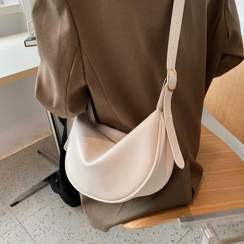 NOMK PU Pillow Bag, Crossbody Bag, Shoulder Bag Regular Women's Brown/White/Black-2